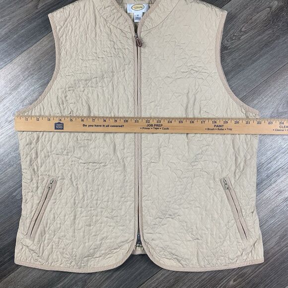 Womens Vtg Talbots Quilted Winter Vest Sz XL Tan - Picture 4 of 5